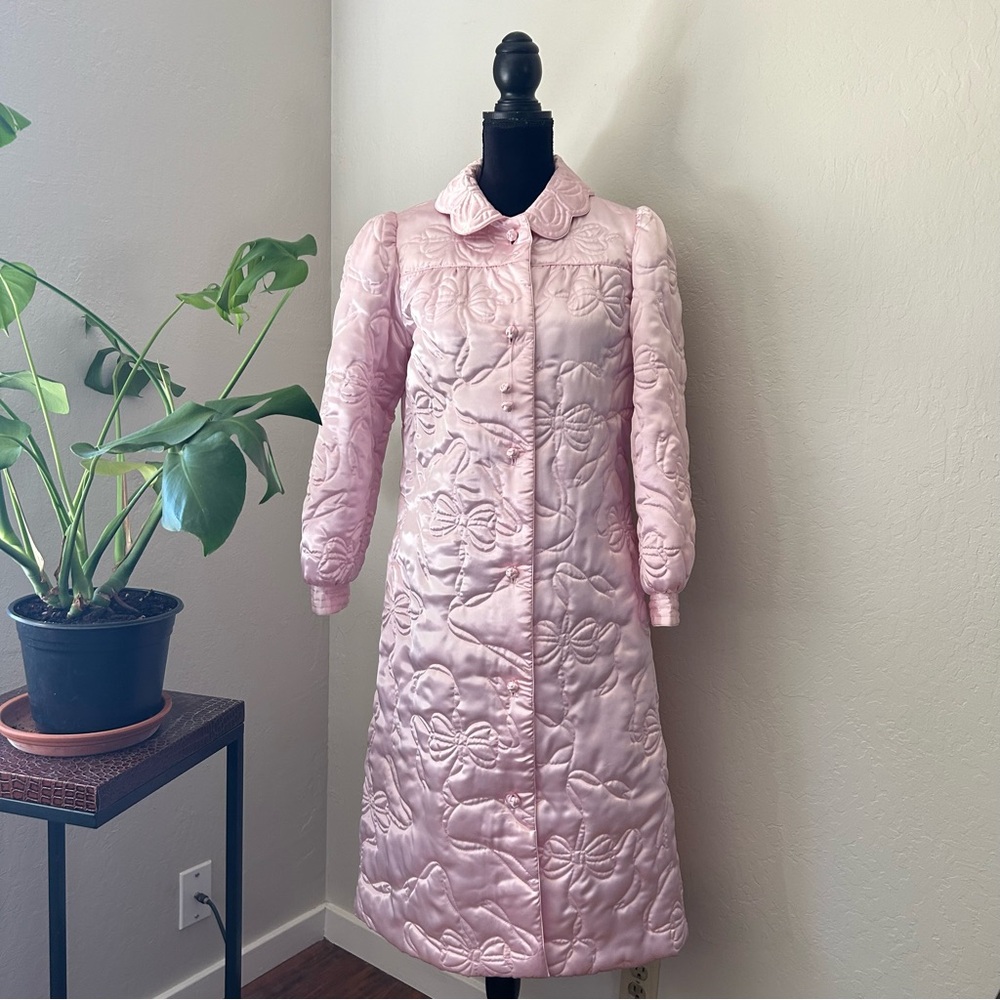 Vintage 50s Coquette Bow Puffer I. Magnin Coat - Picture 1 of 13